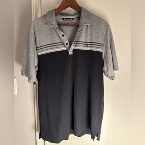 Travis Mathew Gray and Black Polo Shirt